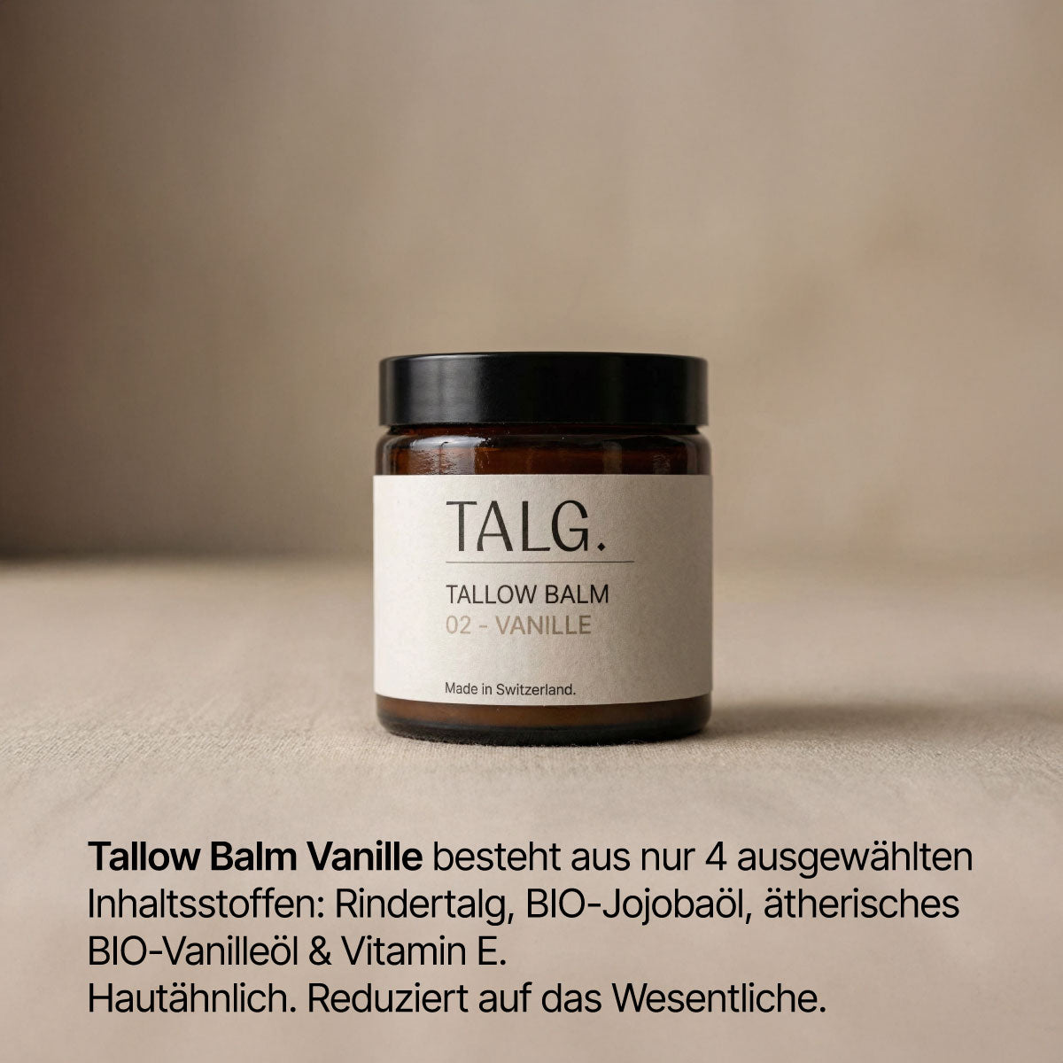 Tallow Balm Vanille mit Inhaltsstoffen